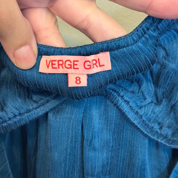 Verge Girl Au Revoir Dress Women 8 Blue Maxi Cut Out Formal Party Silky Wedding - Picture 11 of 11